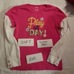 Gymboree girls pink & white shirt size 7